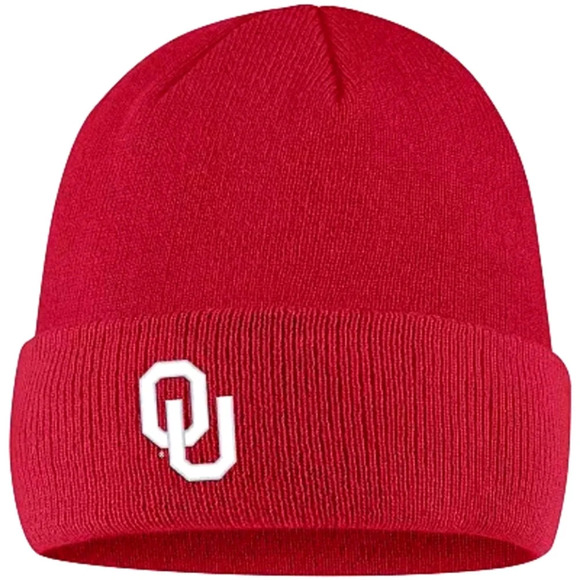 Men's Crimson Oklahoma Sooners Logo Cuffed Knit Hat - Picture 1 of 3